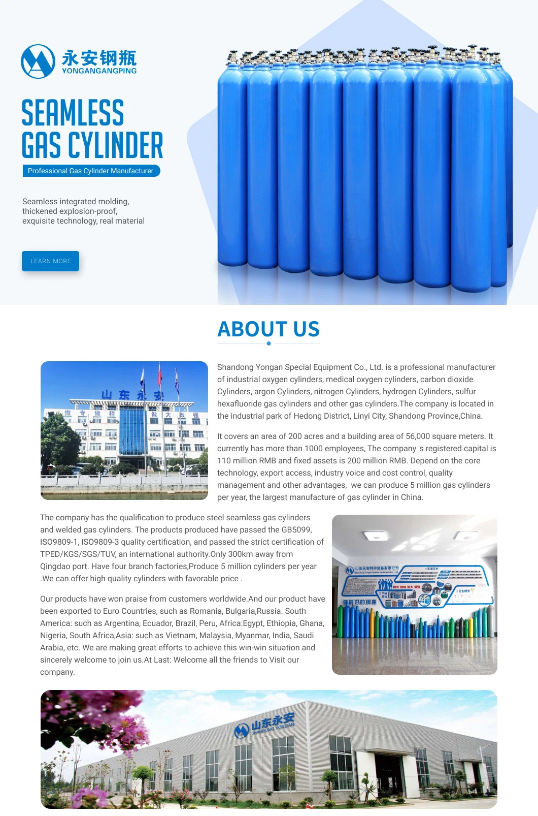 45L 200bar ISO11439 Is15490 Vehicle Natural Gas Cylinder Industrial CNG Cylinder