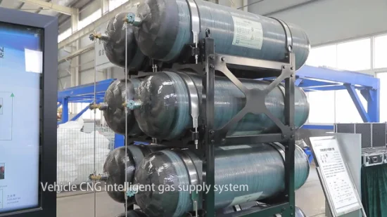 CNG-Tank für Fahrzeuge mit komprimiertem Erdgas, Typ 3, vollständig umwickelter Zylinder aus Kohlefaser
